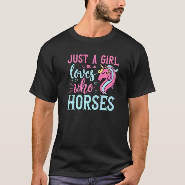 Hästar  Bara en tjej som älskar T Shirt (Framsida)