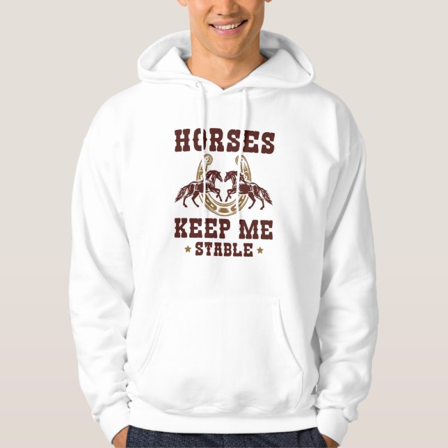 Hästar Behålla mig Stable Hoodie (Framsida)