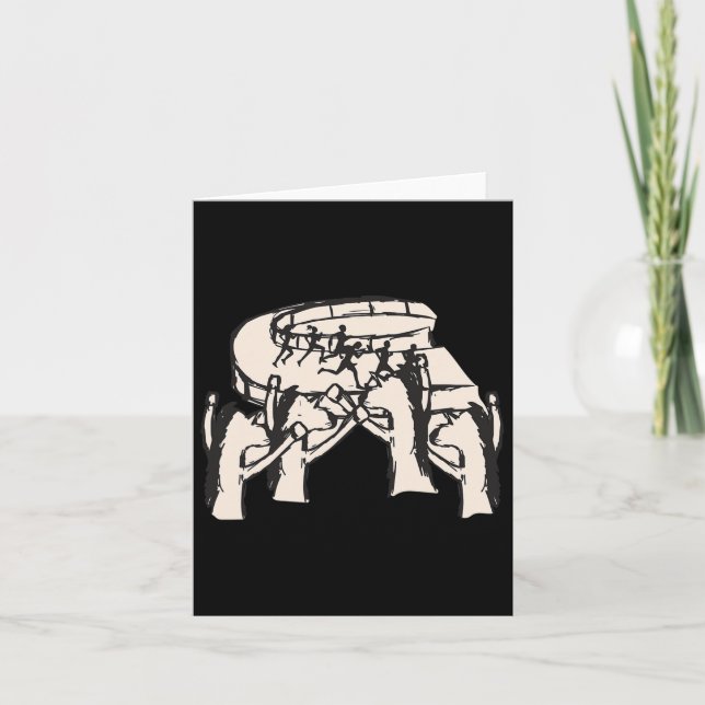 Hästar beting on Humans Tävla Equestrian Gift Fu Kort (Framsida)