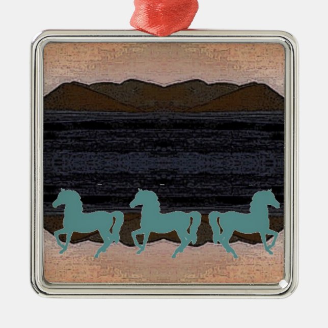 Hästar Ceramic jul Ornament (Framsidan)