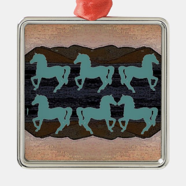 Hästar Ceramic jul Ornament (Framsidan)