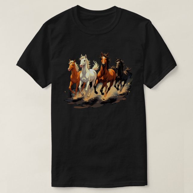Hästar Collage Hästälskare Ridning T Shirt (Design framsida)