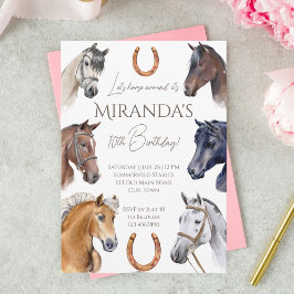 Hästar equestrian elegant födelsedagsfest inbjudningar