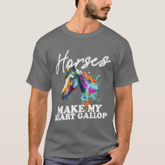 Hästar får mitt hjärta att stryka på en tjej. t shirt