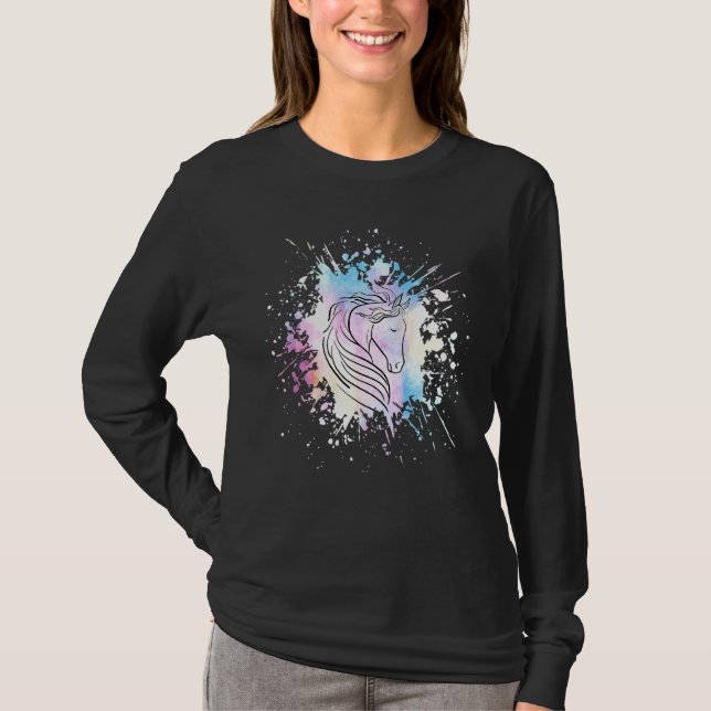 Hästar, , färgstarka hästar t shirt (Framsida)