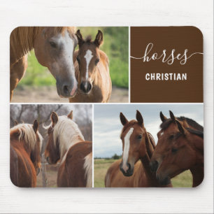 Hästar Foto Collage Anpassningsbar Mouse Pad Musmatta