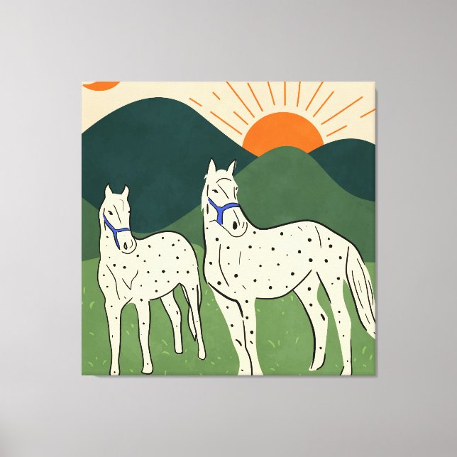 Hästar från Highland Canvastryck (Framsida)