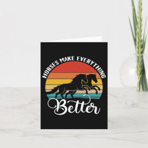 Hästar gör allt bättre Retro Horseback Ridi Kort