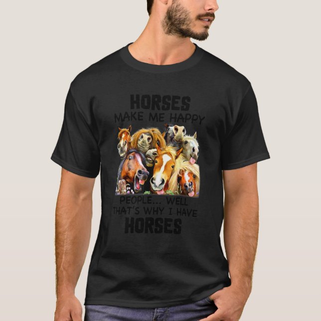 Hästar gör mig Lycklig gott.. T Shirt (Framsida)