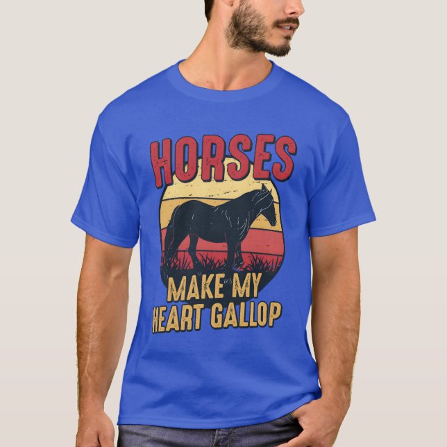Hästar gör min  hjärt-gallop-flicka t shirt (Framsida)