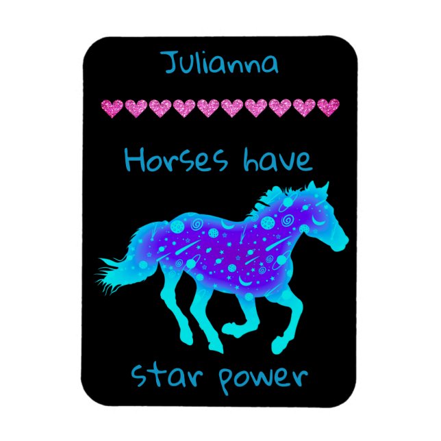 Hästar har stjärnkraft magnet (Vertikal)