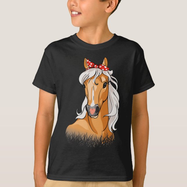 Hästar  häst&amm; Bandana C T Shirt (Framsida)