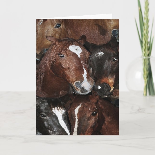 Hästar hästar, hästhälsning CAD Kort (Framsida)