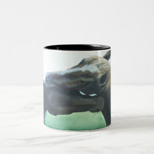 Hästar hästkaffemugg, hästmugg Två-Tonad mugg