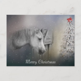 Hästar: Horse Lovers Snowy Winter-jul Helg Vykort