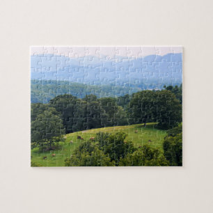 Hästar i Blue Ridge Mountain - 8x10 inch Pussel