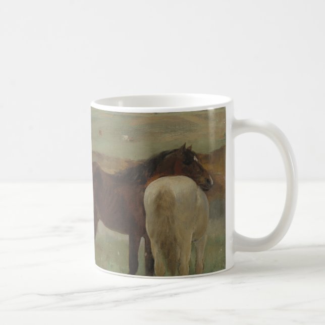 Hästar i en ängsmark, Oljemålning, Edgar Degas Kaffemugg (Höger)