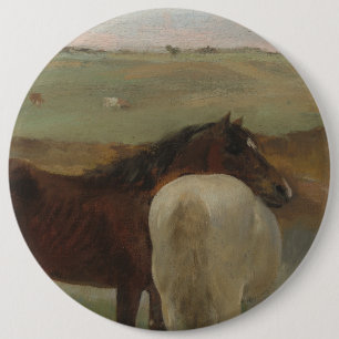 Hästar i en ängsmark, Oljemålning, Edgar Degas Knapp