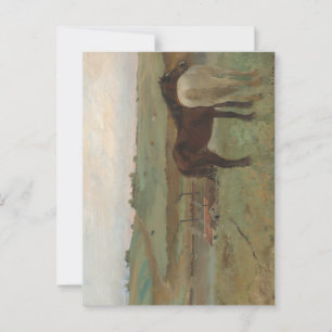 Hästar i en ängsmark, Oljemålning, Edgar Degas Vykort