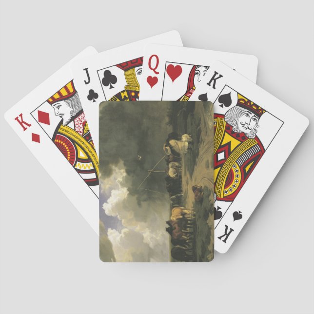 Hästar i en regnstorm (häst) casinokort (Baksidan)