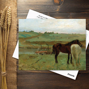 Hästar i ett Meadow Edgar Degas Postcard Vykort