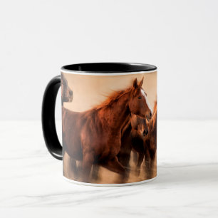 Hästar i galopp mugg