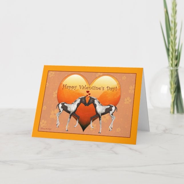 Hästar i Kärlek Alla hjärtans dagskort Helgkort (Framsida)