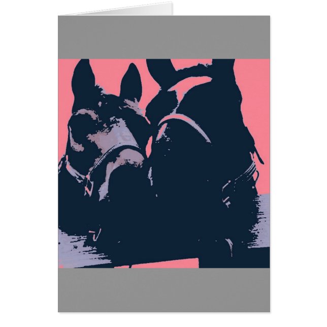 Hästar i Kärlek Pop Art Hälsningskort (Framsidan)