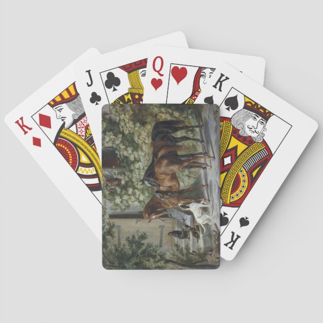 Hästar i Porch (av Albrecht Adam) Casinokort (Baksidan)