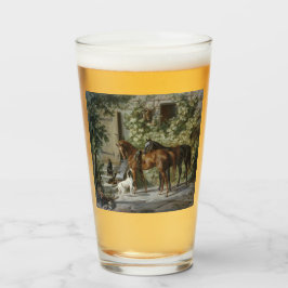 Hästar i Porch (av Albrecht Adam) Glaskopp