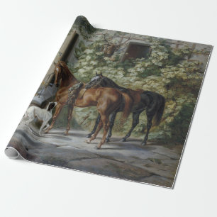 Hästar i Porch (av Albrecht Adam) Presentpapper