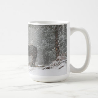 hästar i snömuggen kaffemugg