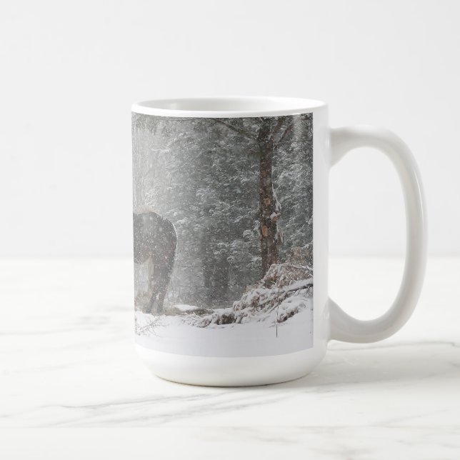 hästar i snömuggen kaffemugg (Höger)
