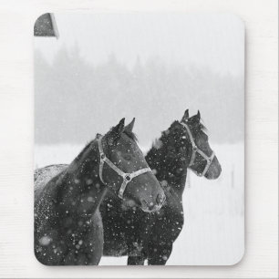 Hästar i Snowfall Musmatta