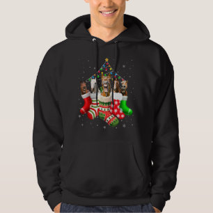Hästar i Socks jul Ljus Pajama Funny Hors Hoodie