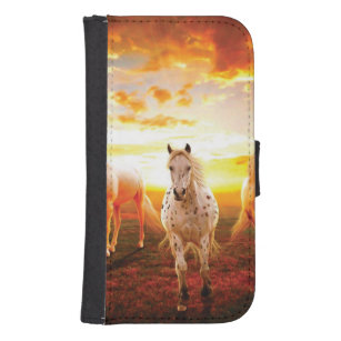Hästar i sunset dekorativ kudde galaxy s4 plånbok