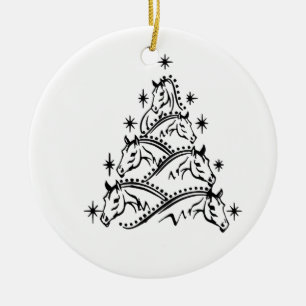 Hästar Julgran Equestrian Holiday Xmas Julgransprydnad Keramik