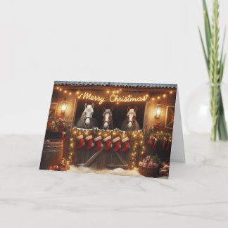 Hästar julhälsningskort. helgkort