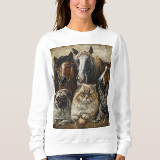 Hästar, katter och hundar t shirt