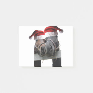 Hästar-kissing-Wearing Jultomten hats Post-it Block