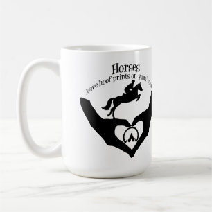 Hästar Lämnar hoof Prints på hjärtat Kaffemugg