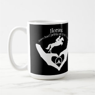 Hästar Lämnar hoof Prints på hjärtat Kaffemugg