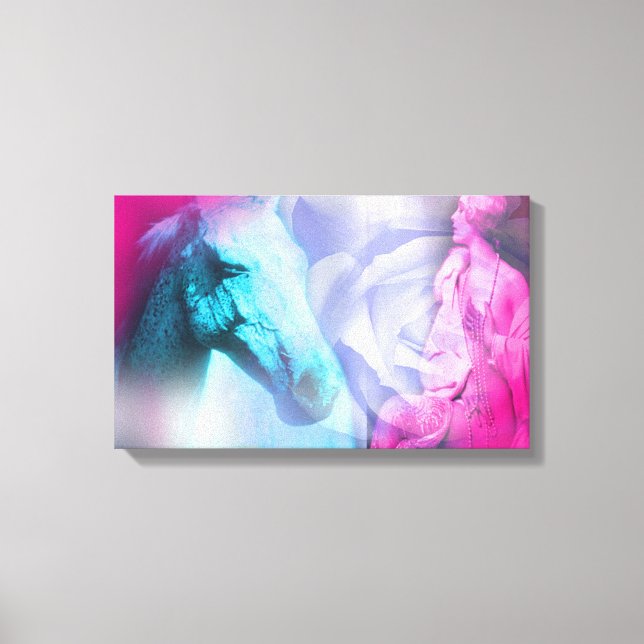 Hästar lånar oss vingarna vi saknar canvastryck (Framsida)