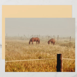 Hästar Land Farm Rustic Brown Decoupage