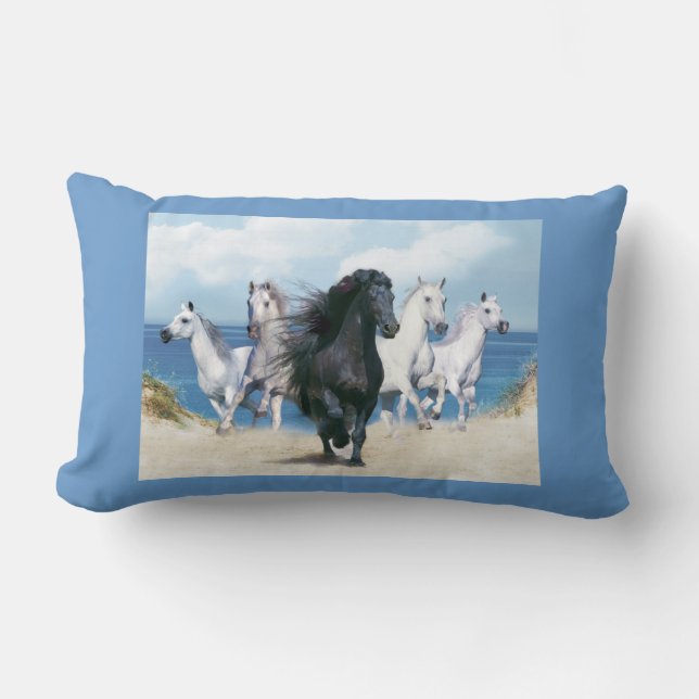 hästar lumbarkudde (Framsida)