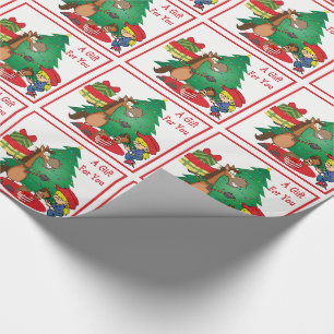 Hästar med gåvor och tvättställ av tölphöns presentpapper