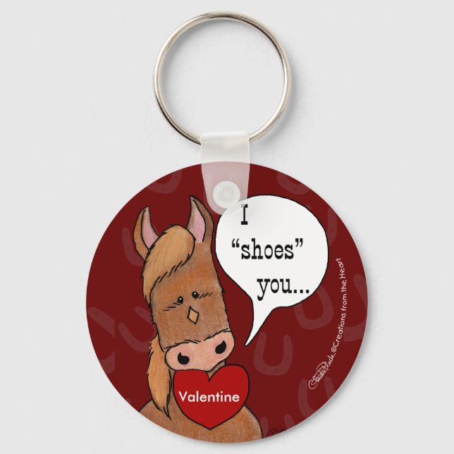 Hästar Mouth Valentine personalize Nyckelring (Framsida)