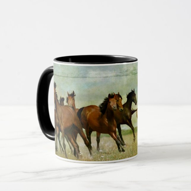 Hästar Mugg, Equestrian-Théed Coffee Kopp (Framsida vänster)