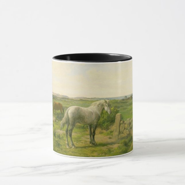 Hästar nära havet (av Rosa Bonheur) Mugg (Center)