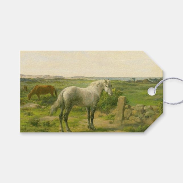 Hästar nära havet (av Rosa Bonheur) Presentetikett (Framsidan (Horisontell))